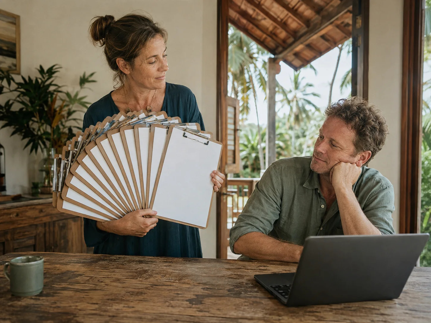 A founder presents a new user with far too many choices before she can begin